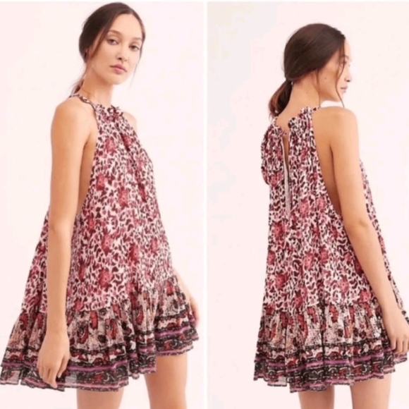 Free People Lyla Mini swing Dress sz L - Picture 1 of 8